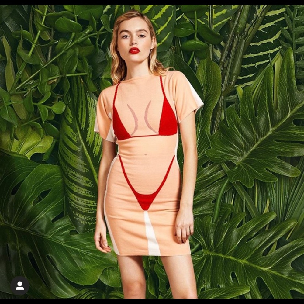NWOT fashion brand company M bikini knit dress